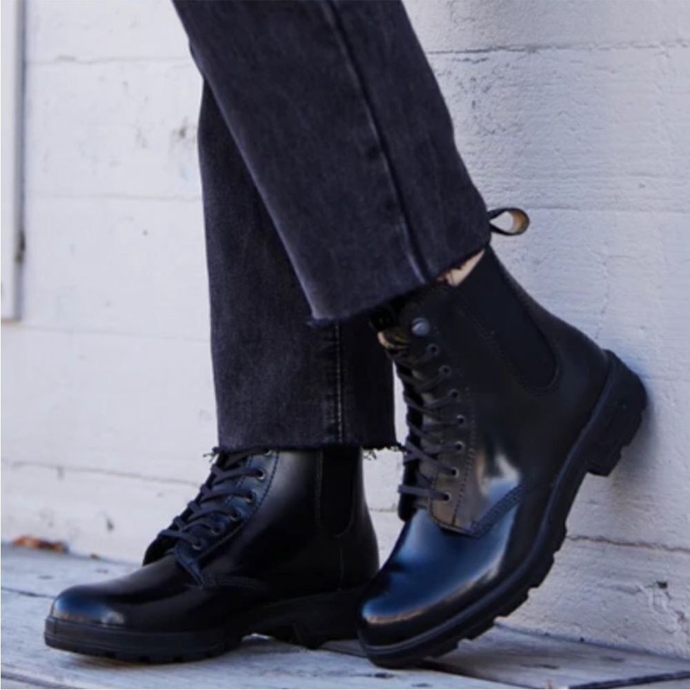 Blundstone Lace Up Boots - Bordeaux Black Brush Uk 3.5 Us 6.5